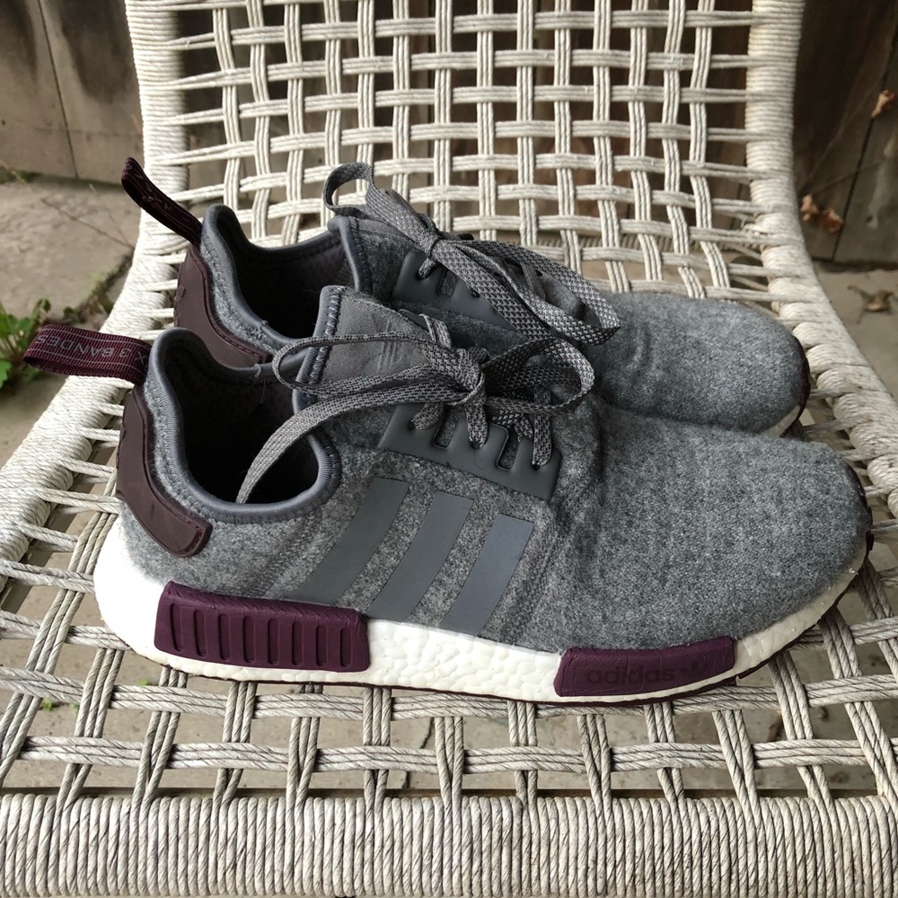 Adidas NMD - Wool Grey Four Maroon - Men’s 10.5
